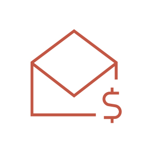 Envelope with dollar sign