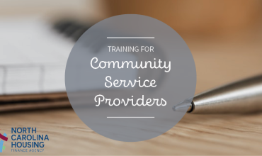 graphic that says training for community service providers