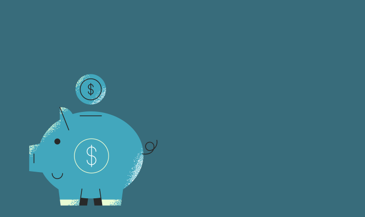 Blue piggy bank