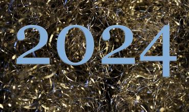 The number 2024 on top of confetti