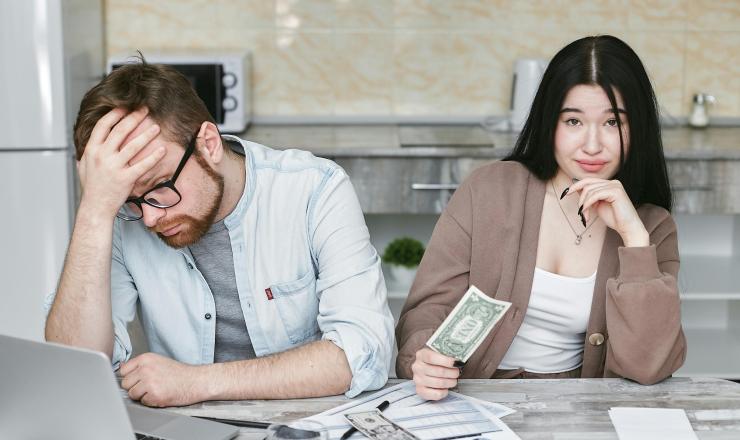 Couple working on their finances