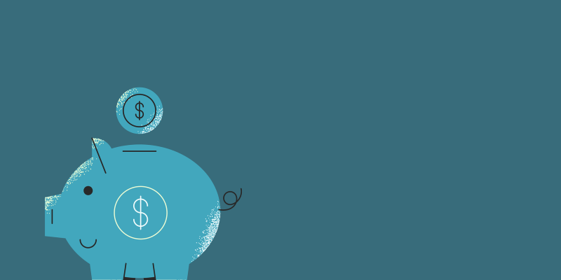 Blue piggy bank